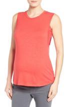 Women's Bun Maternity High Neck Maternity Tank - Orange