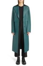 Women's Loewe Jersey Panel Leather Trench Coat Us / 42 Fr - Green