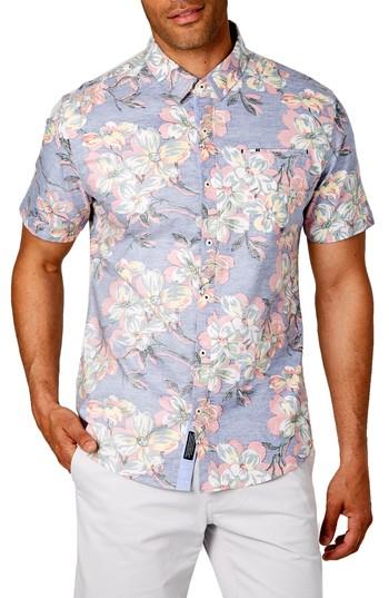 Men's 7 Diamonds Sunset Plaza Trim Fit Sport Shirt - Blue