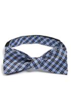Men's 1901 'choi' Check Silk Bow Tie, Size - Blue