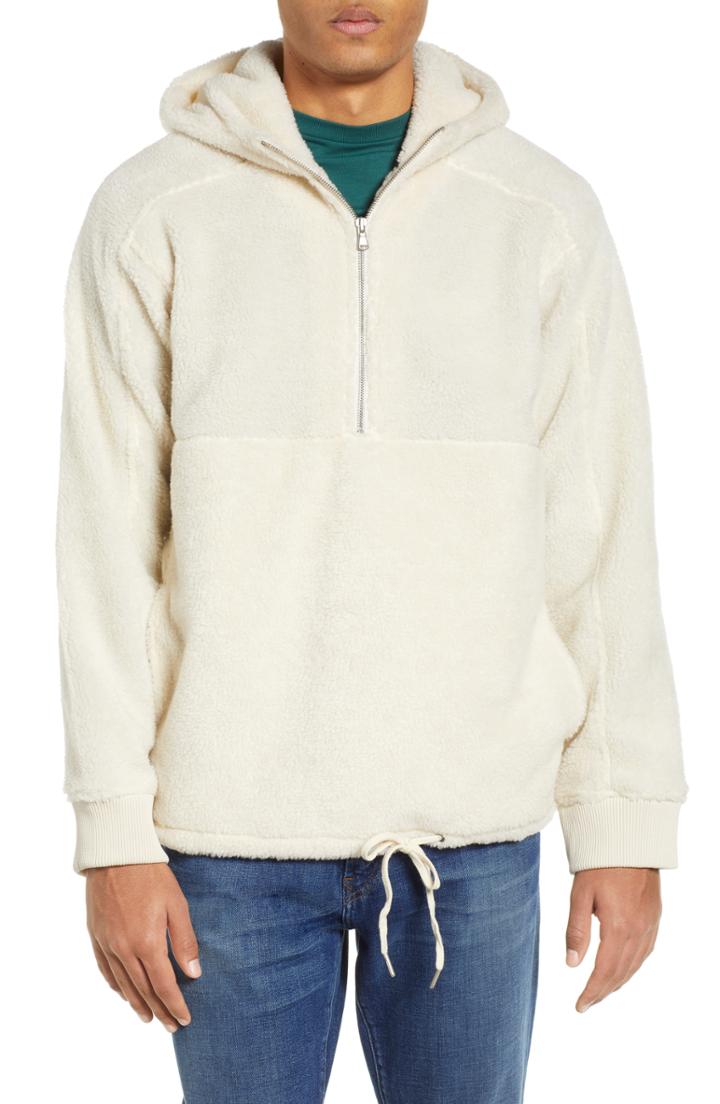 Men's Bonobos Slim Fit Fleece Half Zip Hoodie - White
