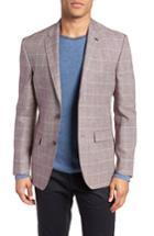 Men's Ted Baker London Jay Trim Fit Tattersall Wool Sport Coat R - Burgundy