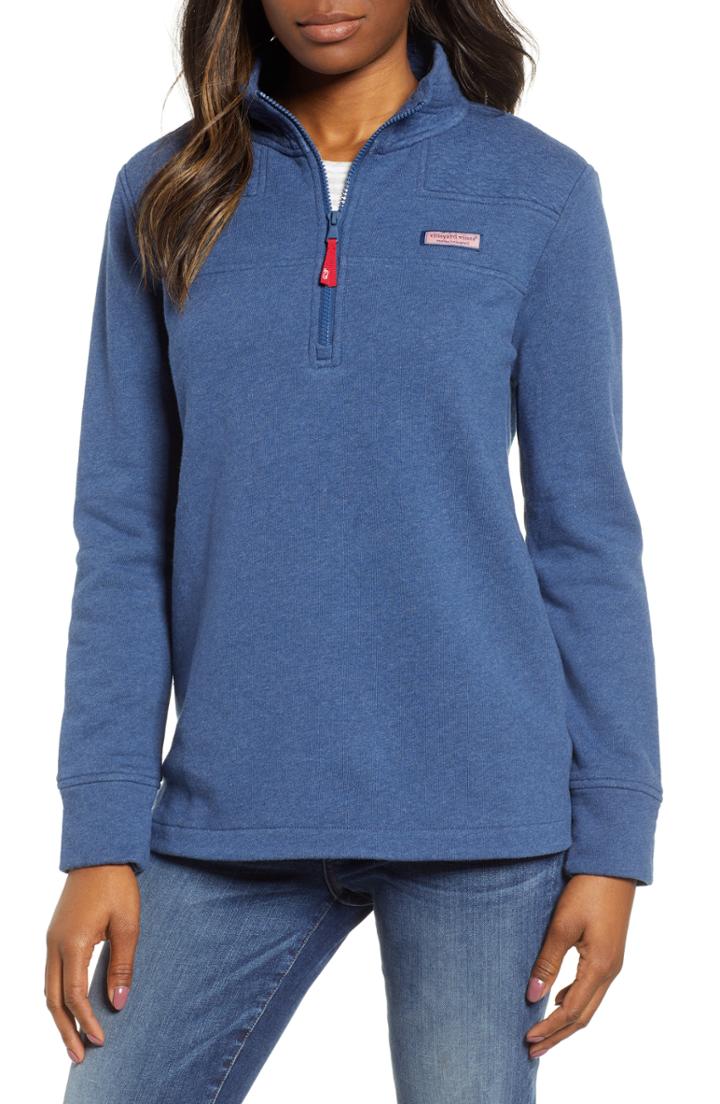 Women's Vineyard Vines Quilted Quarter Zip Pullover - Blue