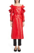 Women's Simone Rocha Laminated Tweed Coat Us / 12 Uk - Red