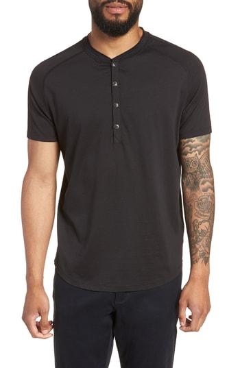 Men's Good Man Brand Slim Fit Jersey Henley T-shirt - Black