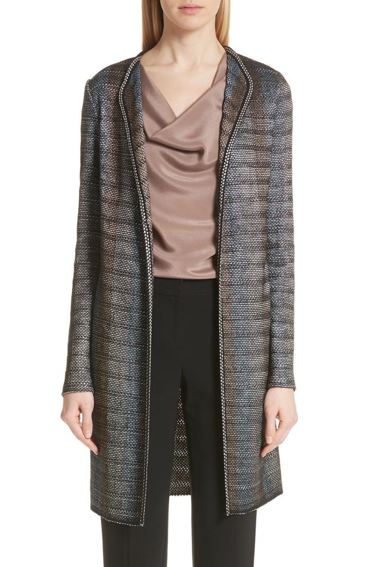 Women's St. John Collection Inlaid Ribbon Knit Topper