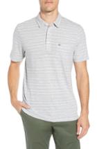 Men's Vineyard Vines Striped Linen & Cotton Polo - Grey