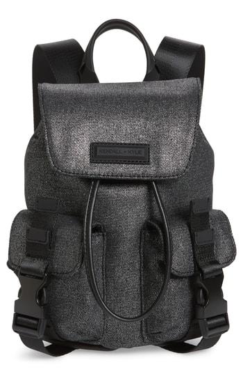 Kendall + Kylie Mini Parker Metallic Canvas Backpack - Black