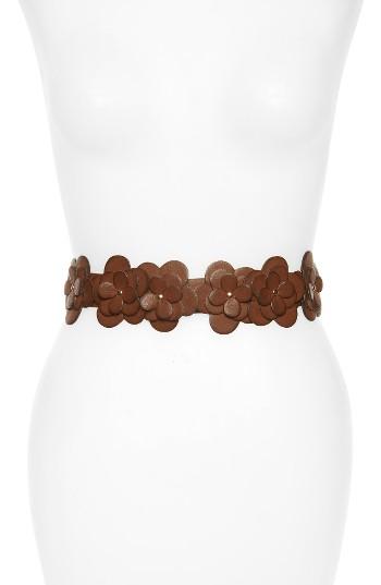 Women's Hinge Floral Stretch Belt - Cognac
