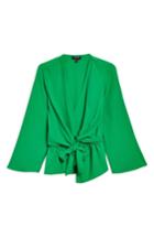 Women's Topshop Tiffany Asymmetrical Blouse Us (fits Like 0-2) - Green