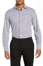 Men's Bugatchi Trim Fit Stripe Dress Shirt .5 - Red