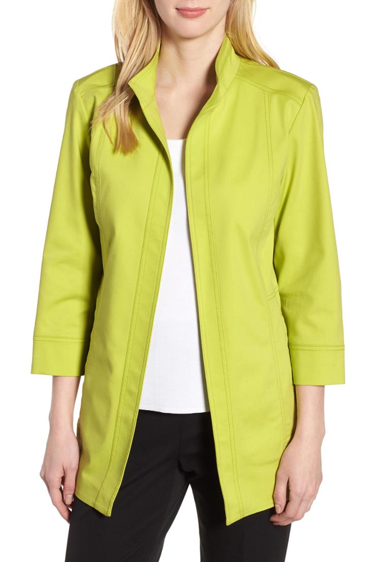 Women's Ming Wang Tie Back Stretch Cotton Jacket