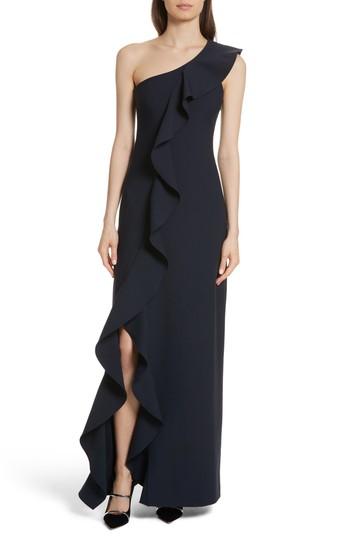 Women's Cinq A Sept Remy One Shoulder Ruffle Gown - Blue