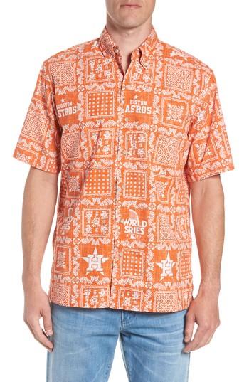 Men's Reyn Spooner Astros Lahaina Classic Fit Sport Shirt - Orange