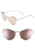 Women's Kendall + Kylie Liara 57mm Cat Eye Sunglasses - Light Gold/ Rose Gold Flash