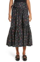 Women's Molly Goddard Tracey Floral Skirt Us / 10 Uk - Black