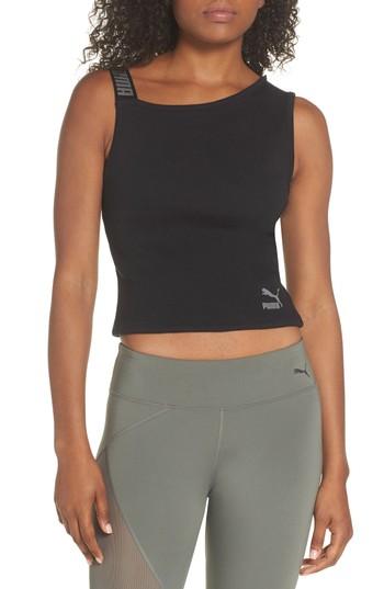 Women's Puma Ribbed Tank - Black