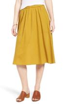 Women's Madewell Sidewalk Midi Skirt, Size - Yellow