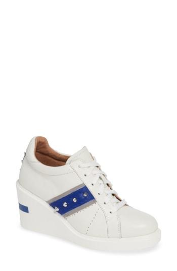 Women's Linea Paolo Kesha Studded Wedge Sneaker M - White