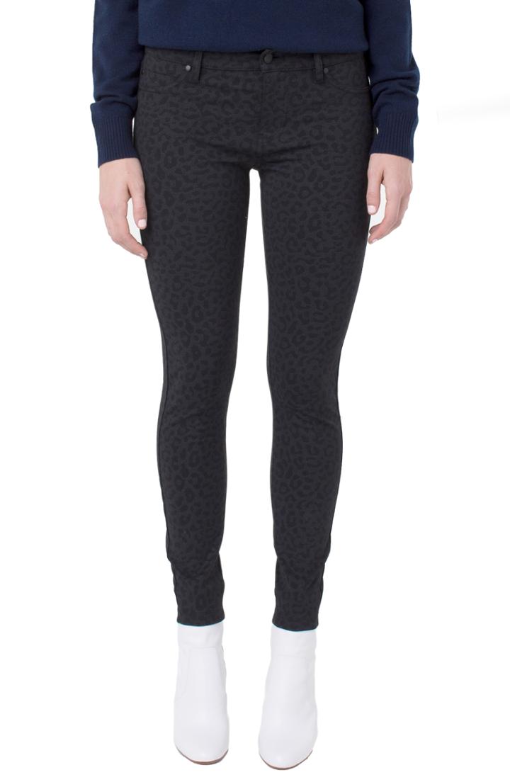 Women's Liverpool Madonna Cheetah Print Leggings - Black