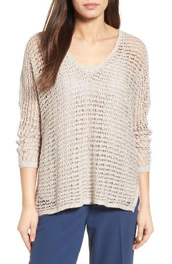 Women's Nic+zoe Sun Catcher Crochet Top - Grey