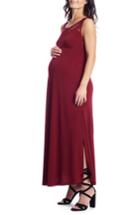 Women's Everly Grey Rose Maternity/nursing Maxi Dress - Red