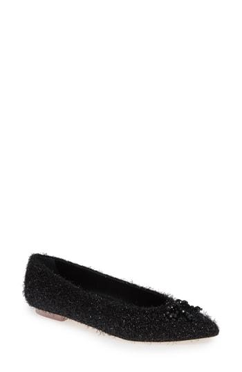 Women's Simone Rocha Beaded Tinsel Flat Us / 38eu - Black