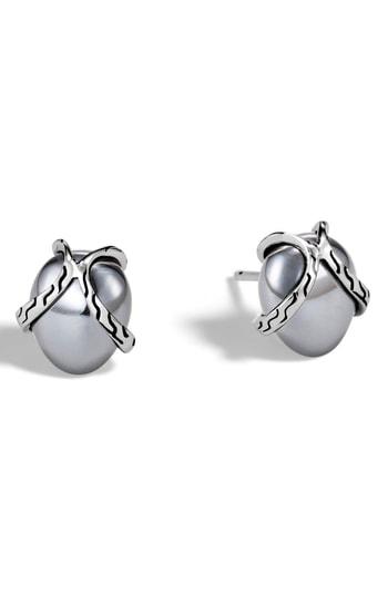Women's John Hardy Classic Chain Hematite Stud Earrings
