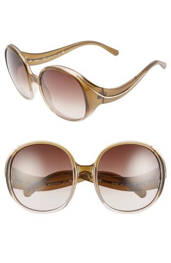 Women's Chloe Nelli 59mm Gradient Lens Round Sunglasses - Gradient Khaki/ Turtledove