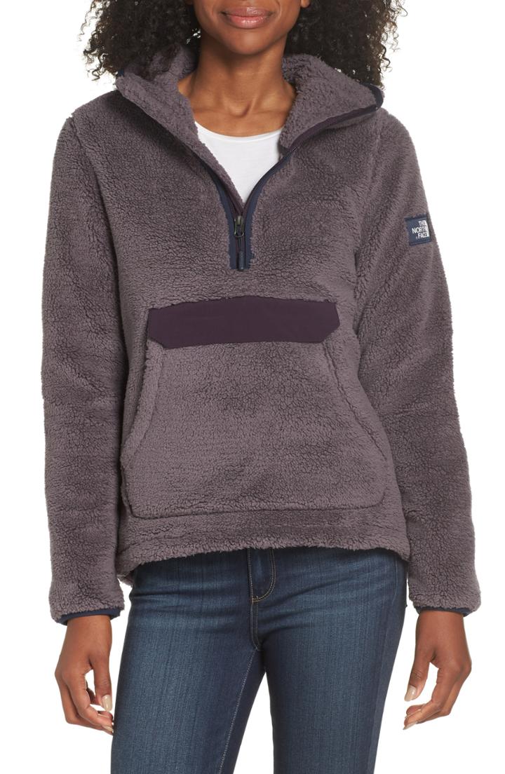 Women's The North Face Campshire High Pile Fleece Pullover Hoodie - Grey