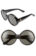 Women's Saint Laurent 60mm Round Sunglasses - Black/ Grey
