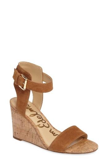 Women's Sam Edelman Willow Strappy Wedge Sandal M - Brown