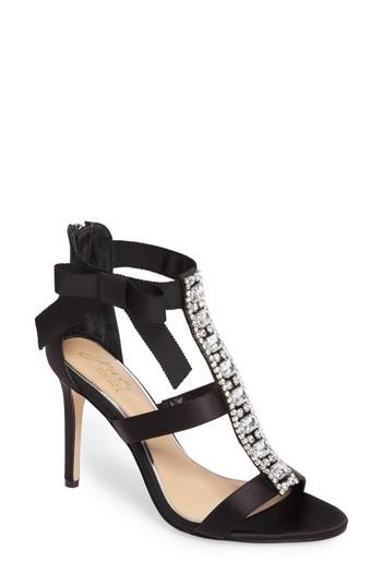 Women's Jewel Badgley Mischka Henderson Embellished Bow Sandal M - Black