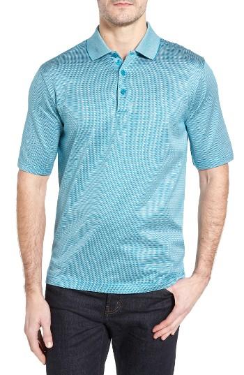 Men's Bugatchi Regular Fit Mercerized Cotton Polo - Blue