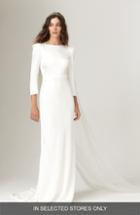 Women's Savannah Miller Gwendolyn Long Sleeve Open Back Wedding Dress, Size In Store Only - Ivory