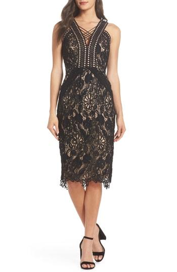 Women's Harlyn V-neck Lace Cocktail Dress - Black