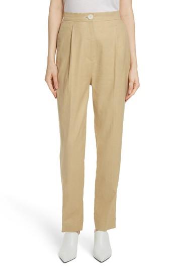 Women's Robert Rodriguez Pleat Front Linen Blend Pants - Beige
