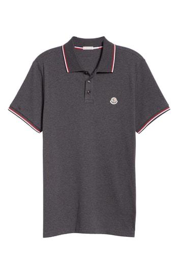 Men's Moncler Maglia Pique Polo, Size - Grey