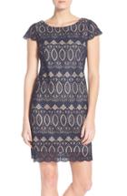 Women's Eliza J Scalloped Lace Sheath Dress - Blue