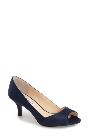 Women's Nina 'carolyn' Peep Toe Pump .5 W - Blue
