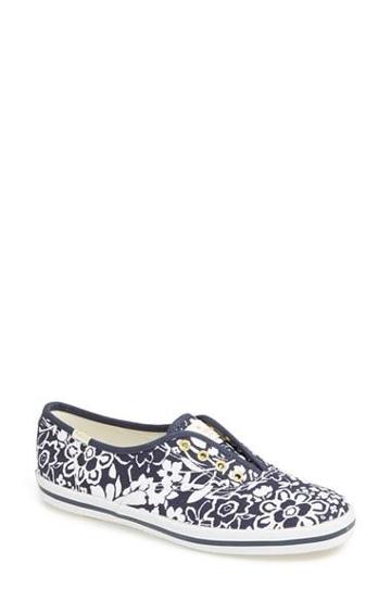 Keds For Kate Spade New York 'champ' Print Canvas Sneaker Womens French Navy/ Monaco