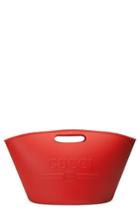 Gucci Logo Rubber Bucket Tote - Red
