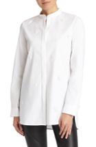 Women's Lafayette 148 New York Brayden Hand Beaded Stretch Cotton Blouse - White