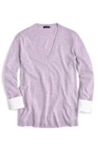Women's J.crew V-neck Sweater With Shirt Cuffs