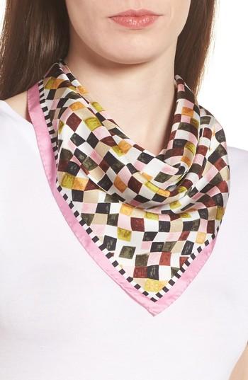 Women's Tory Burch Prism Print Silk Neckerchief, Size - Pink