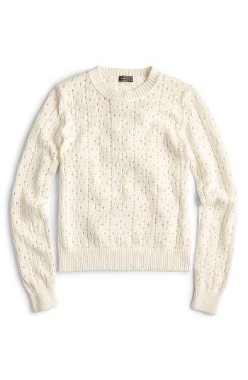 Women's J.crew Ariel Pointelle Sweater - Ivory