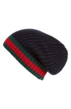 Men's Gucci Stripe Wool Beanie - Blue