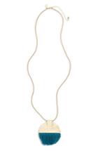 Women's Canvas Jewelry Moon Brush Tassel Pendant Necklace