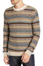 Men's 1901 Regular Fit Fair Isle Crewneck Sweater - Beige