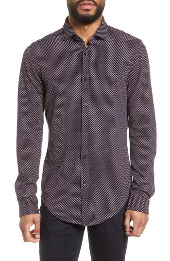 Men's Boss Ridley Print Sport Shirt, Size - Blue